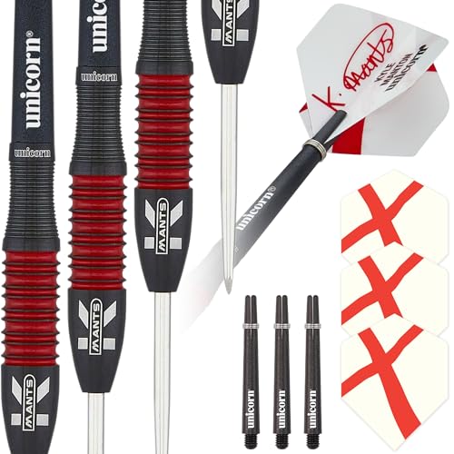 Unicorn Steel Tip Professional Darts Set, Black / Red, 26G
