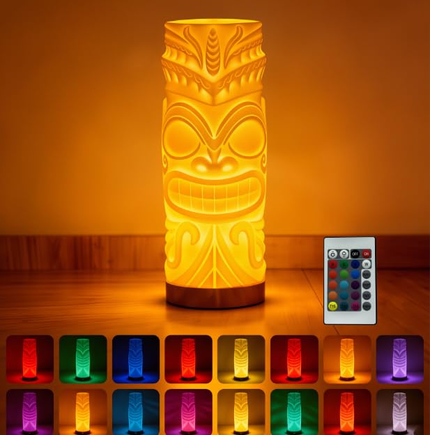 3D Printed Table Lamp,16 Colors Touch Lamps for Nightstand with Remote