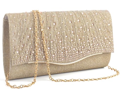 Image of TINDTOP Clutch Purses for Women, Formal Evening Bags Suede Shoulder Envelope Party Handbags Wedding Cocktail Prom Clutches