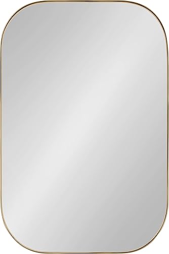 Miniatura 6 de Kate and Laurel Rollo - Espejo rectangular redondeado moderno, 20 x 30 pulgadas, plateado, espejo decorativo con marco de metal con esquinas de radio