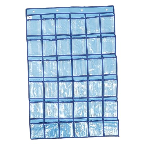 DECHOUS 1Pc Multi Pockets Wall Hanging Storage Bag Transparent Jewelry Organizer for Door Closet Non Woven Material Easy Access Pouch with Hooks