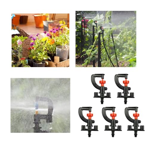 10 Pcs Micro Rotating Sprinkler Micro Nozzle Sprinkler Pflanzenbewässerung Atomising Drip System Micro Rotor Sprinkler für Gewächshaus(G-Type 180° Refractive Sprinkler Head)