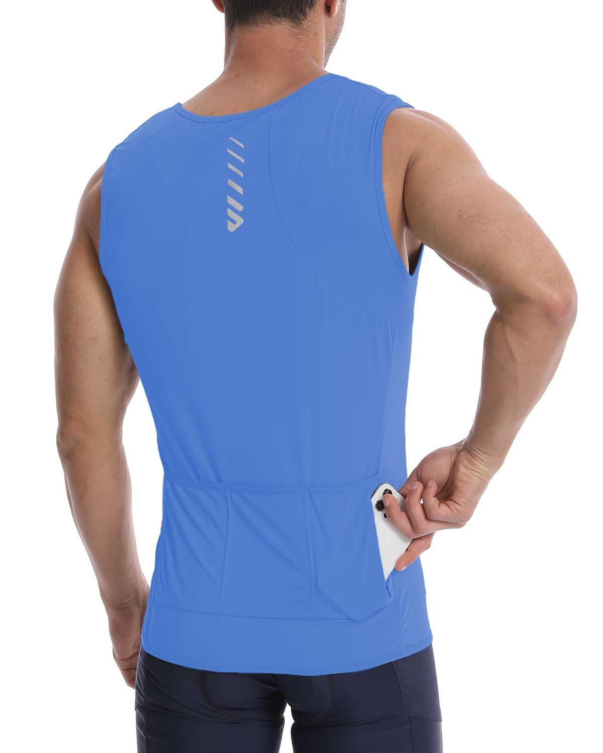 Lo.Gas Maglia da Ciclismo da Uomo, Senza Maniche, Leggera e Traspirante, con Tasca Posteriore