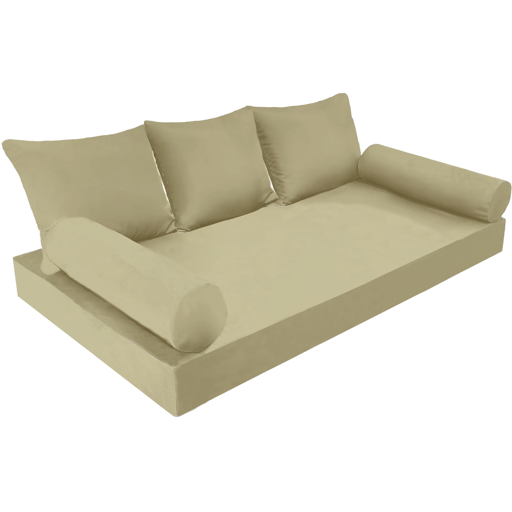 Twin Size Porch Swing Bed Mattress Cushion Cover Set, Waterproof Outdoor Daybed Seat and Pillow Cushion Slipcover for Twin Size with Long