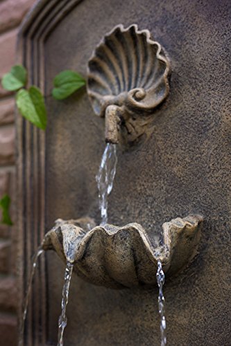 The Napoli Outdoor Wall Fountain - Florentine Stone Finish - Water Feature For Garden, Patio And Landscape Enhancement #TOP5
