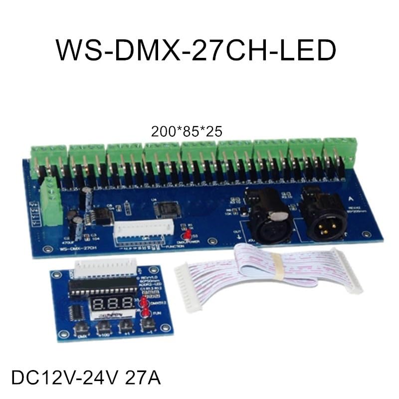27-Kanal-18-Kanal-Dimmer-LED-Decoder, LED-Lichtsteuerung, DMX512-LED-Steuerung, Konstantspannung, gemeinsame Anode, Steuerung DC12V-24V(WS-DMX-18CH-LED)