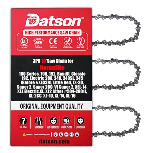 DatsenAAA 10-inch 3/8-inch LP .050 42DL Full Chisel Chainsaw Chain for Homelite