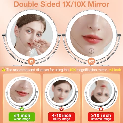 Espejo para maquillaje de pared con luz 9 pulgadas miniatura 3