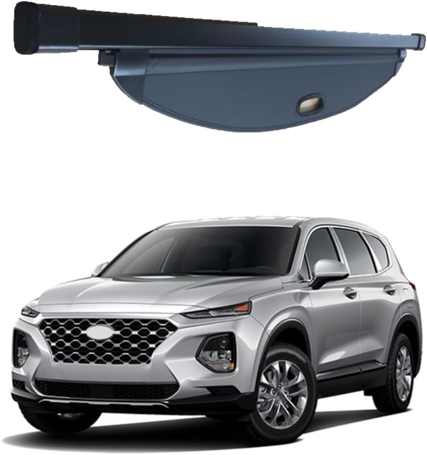 Cubreobjetos retráctil para Hyundai Santa Fe 2019-2020 de 5 plazas y maletero trasero