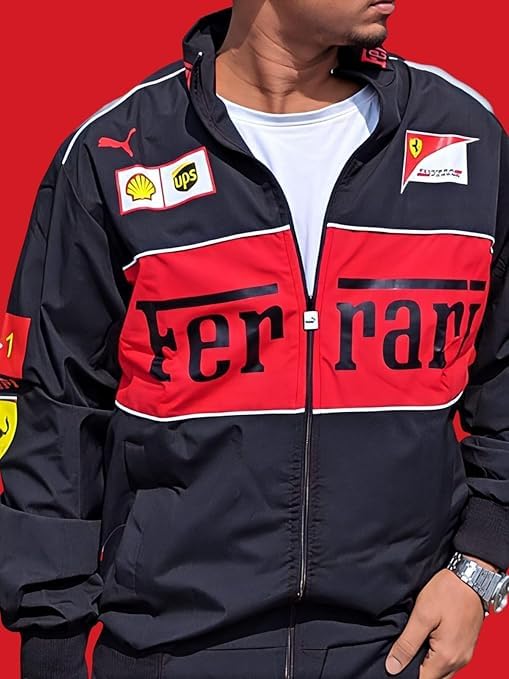 Image of Men's Graphic Printed Parachute Fabric Racing Jackets With Zip Closure for Car & Bike Racing And Casual Outfit