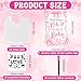 FIONUPI 55 Pcs Baby Bibs Decorating Kit Includes 1 Wooden Pink Bow Baby Shower Game Sign 22 DIY White Bibs 22 Bow Stencils 10 Colorful Markers Supplies for Shower Games