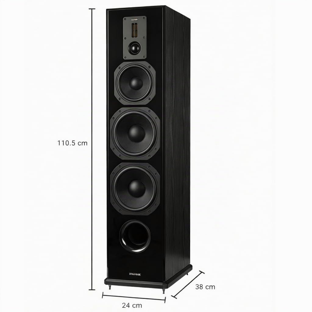 Dynavoice Definition DF-8II | Altavoces de Suelo HiFi 3 Vías | Pareja | 2x8 Kevlar | 200W RMS | 94dB | X-Range | Bi-Wire Bi-Amp | Negro Brillante/Mate.