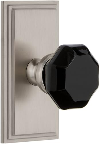 Grandeur Hardware 850792 Carre' Roseta con pomo Lyon Privacidad, Tamaño del fondo 2.375", níquel satinado