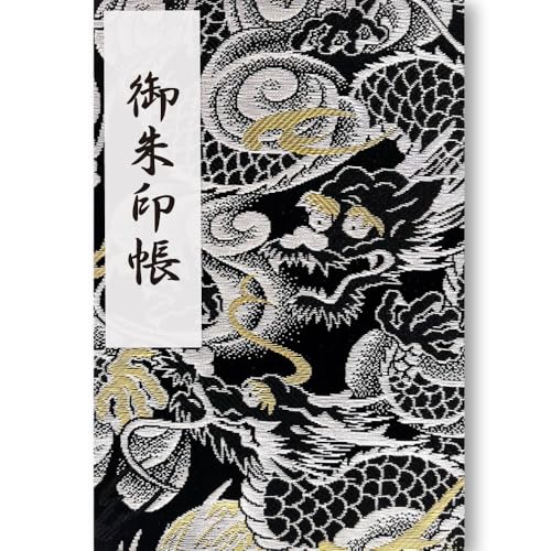 京都ちせん 御朱印帳 大判サイズ 蛇腹式 24山(48ページ)18×12cm/金銀龍 (きなり鳥の子紙)