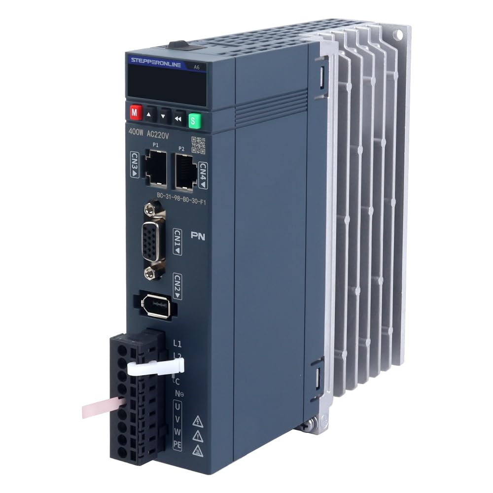 STEPPERONLINE 400-W-PROFINET-AC-Servomotor-Kit der A6-Serie, 3000rpm, 1,27Nm mit Bremse, 17-Bit-Absolutwertgeber IP67