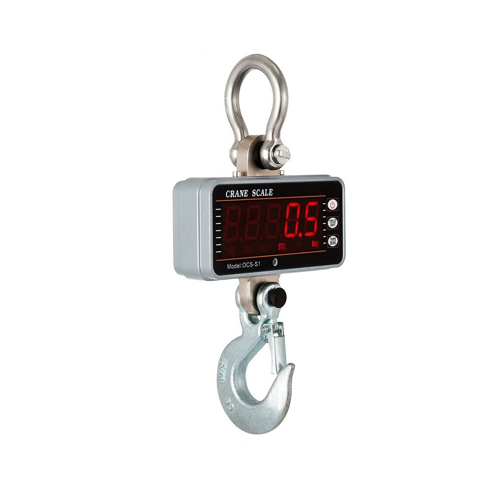 Crane Scale, 1T 5T Digital Crane Scales with Remote Control Mini Balance Precision Gadgets Tools for Industrial Hanging Hook(1000KG Silver)