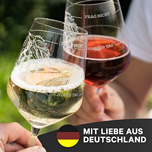 getbrave Weinglas XL | Guter Tag, Schlechter Tag, Frag nicht (530ml) in Geschenkbox | Wie war Dein Tag? | Geschenk für… - Image 7