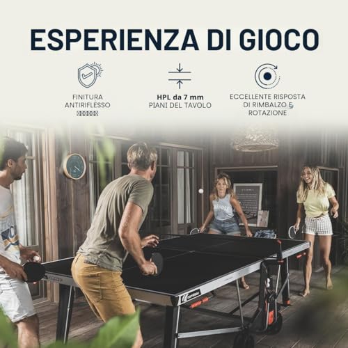 Seconda immagine Cornilleau Performance 113401 - Tavolo da Tennis Incrociato per Esterni, Taglia Unica, Colore: Nero