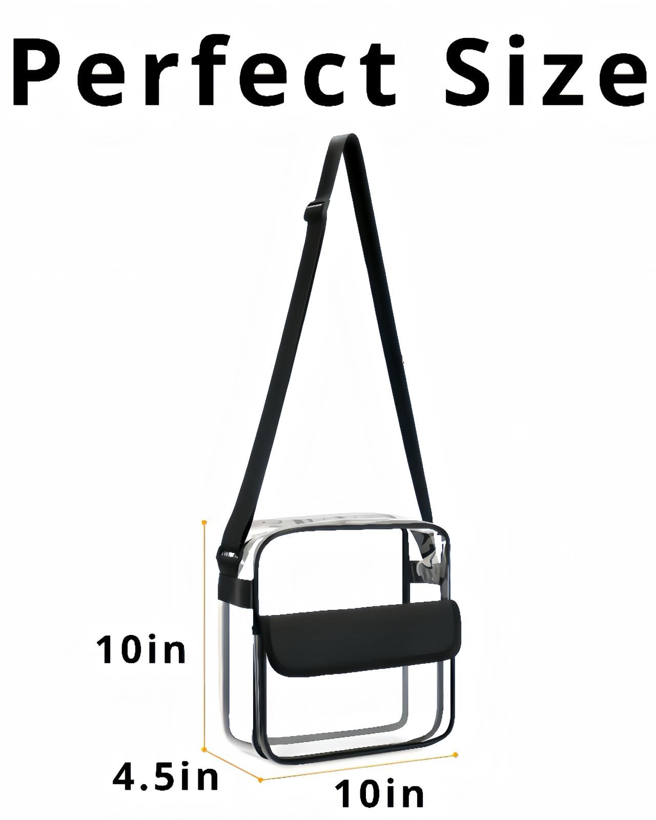 Clear Bag for Stadium Events Crossbody Bag for Women Men Cute Small Purse for Travel Work Concerts Sports Festivals (Red)