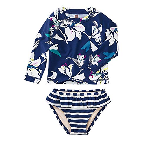 Tea collection rash guard swimwear set, girls 18 to 24 mos, tropi…