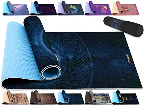 RDX Esterilla Yoga Antideslizante Colchoneta Alfombrilla No Tóxico para Fitness Pilates, Aeróbicos, Entrenamiento, Ejercicio Estiramiento, Deporte Físico con Correa de Hombro 183cm x 61cm