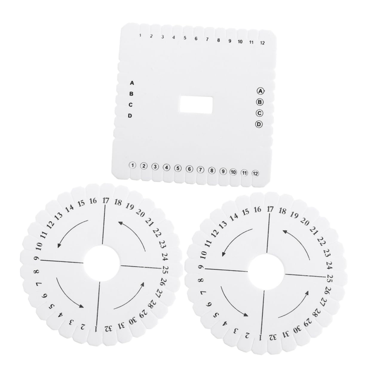 KALLORY 3pcs Braiding Loom Kit Disk Tools for DIY Bracelet Weaving Healthy Non Odor Material