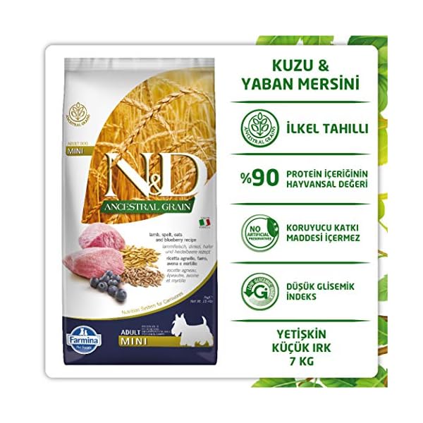 Farmina N&D ANCESTRAL Grain Pellets Hundefutter (Trockenfutter, mit hochwertigen Vitaminen und natürliche Antioxidantien, ohne Mais, Zutaten: Lamm, Dinkel, Hafer und Blaubeere, Portionsgröße: 7 kg) – Bild 5