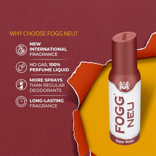 Image of Fogg Neu Super Wood|No Gas| Long Lasting Perfume Deodorant Spray for Men -120 ML