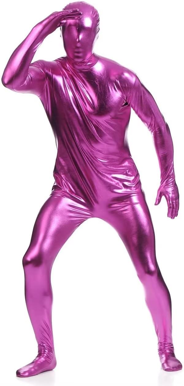Men's and Women's Shiny Metallic Full Cover Zentai Bodysuit Costume