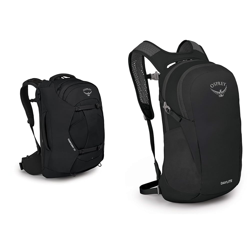 Osprey Farpoint 40 Men's Travel Backpack, Black & Daylite Daypack, Black Sports & Outdoors