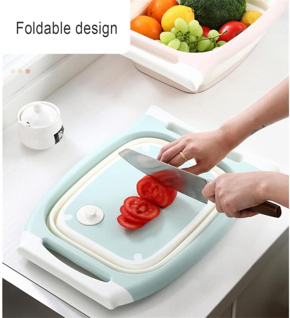 Multifunctional Folding Cutting Board Sink Foldable Draining Basket Cutting Board Kitchen Accessories(E)