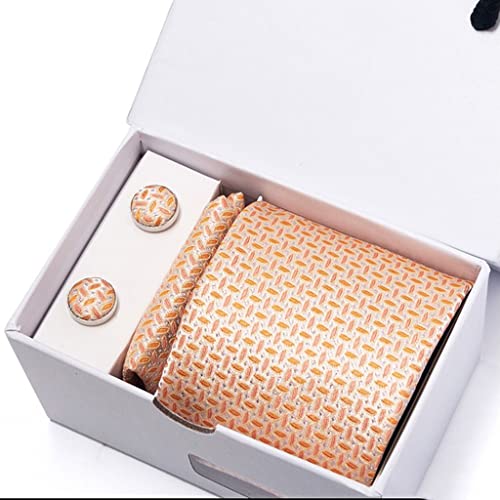 Set de corbata de seda geométrica para hombre