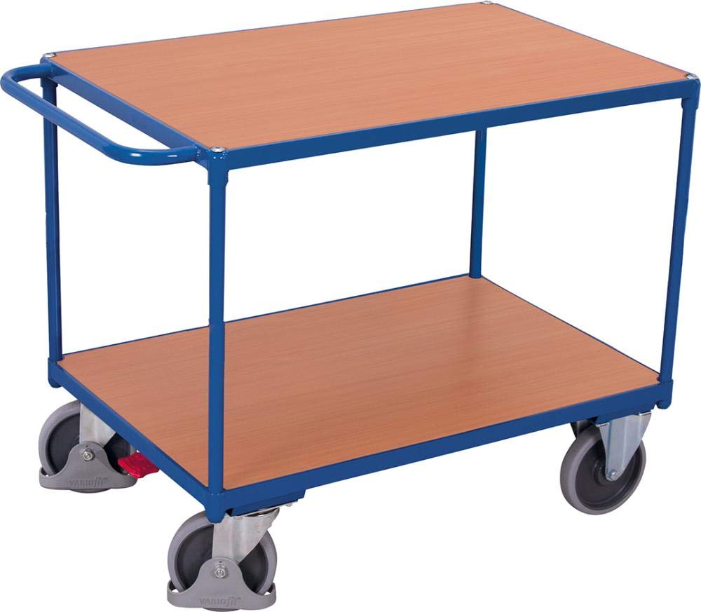 Schwerer Tischwagen mit 2 Ladeflächen Traglast (kg): 500 Ladefläche: 1200 x 800 mm RAL 5010 Enzianblau