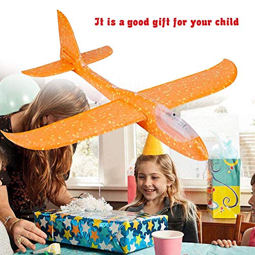 koulate Foam Glider Airplane Toy, Outdoor Plane Sports Easy Assemble Manual Throwing Fun Challenging Toy Aerobatic Airplane Model Folding Plane for Kids Boys Gift (#2)