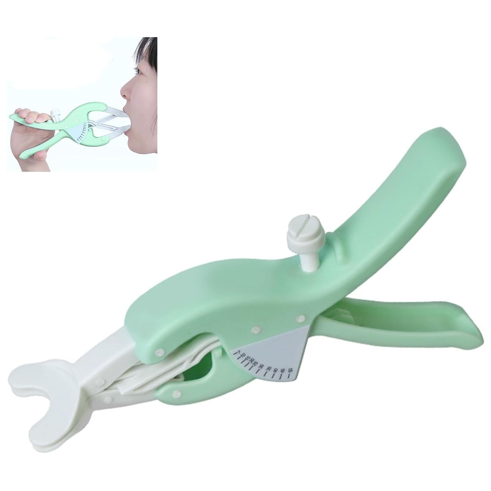 Abridor de boca acampanado, retractor de mejillas dental, distancia de apertura ajustable, con placa de ángulo transparente, para uso en ejercicio oral