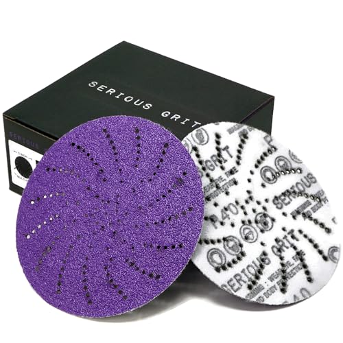 Image of Serious Grit - 5-Inch P40 Grit Ceramic Multi-Hole Sanding Discs - 25 Pack