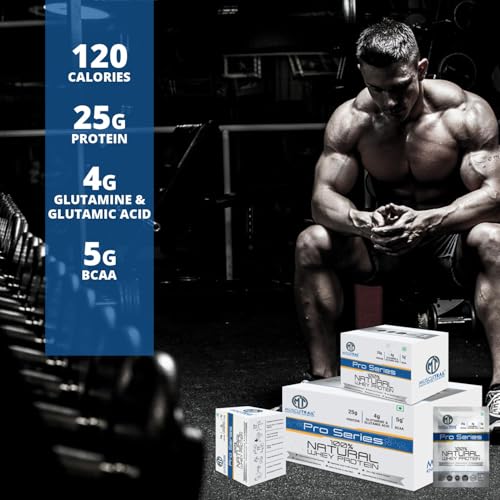 Image of MuscleTrail Pro Series Whey Protein, 50 Pouches, 25g Protein, Isolate Source, Low Carb, 4g Glutamine & Glutamic Acid, 5g BCAA (1.79kg, Pineapple Mint)