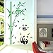 Adesivo decorativo da parete in acrilico creativo in bambù 3d Adesivo decorativo da parete per stanza Bambù verde scuro + panda nero - positivo_in