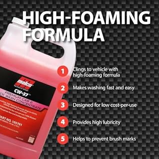 Malco CW-37 Premium Car Wash Concentrate - High Foaming Car & Truck Wash Soap/Removes Road Film, Salt, Dust & Dirt from Your Vehicle/1 Gallon (105701)