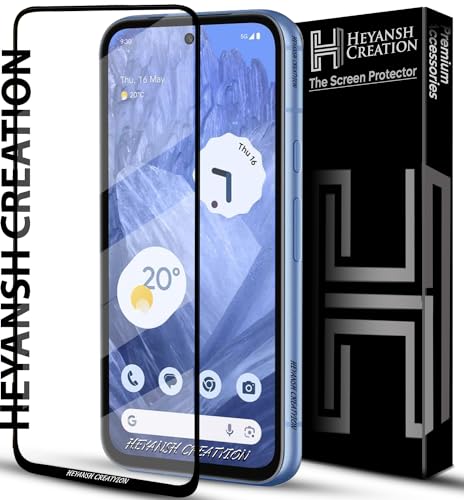 Image of Tempered Glass Screen Protector Compatible for Google Pixel 8a with Edge to Edge Coverage and Easy Installation Kit, Pack of 1, Black