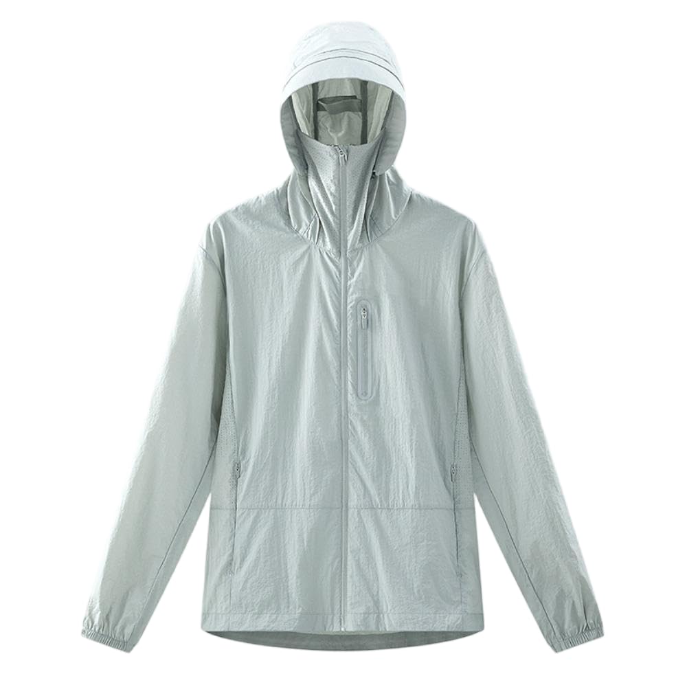 DYRBF - Chaqueta cortavientos unisex impermeable y ligera con capucha, con bolsillos, para senderismo, camping