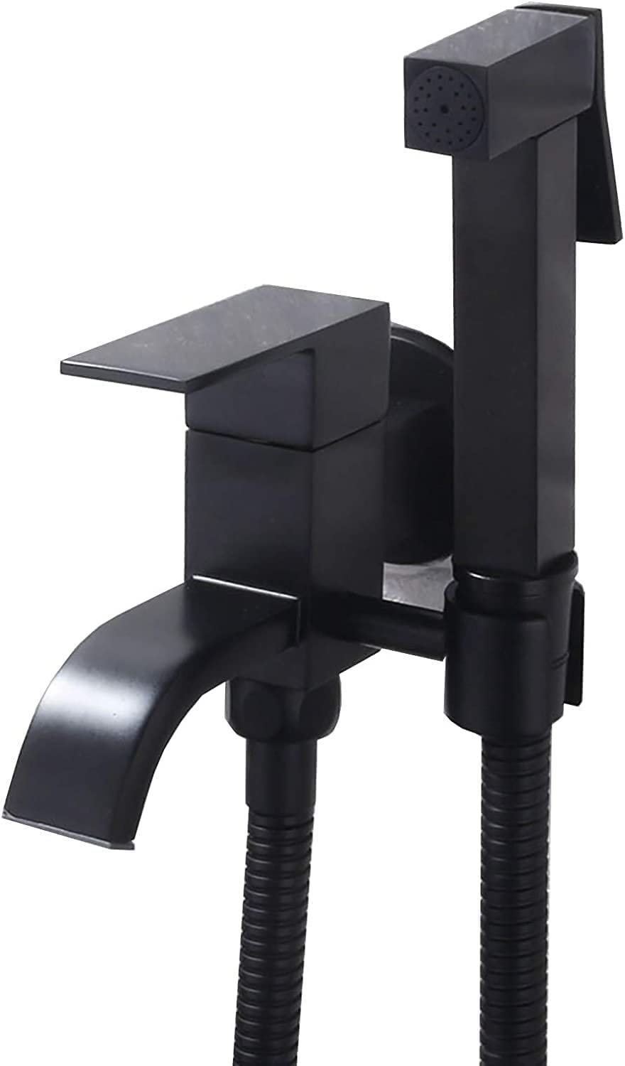 Pulvérisateur à main noir pour toilettes kit douchette wc murale