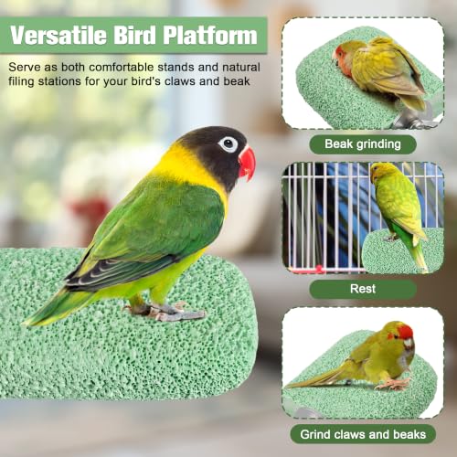 Image of 4 Pcs Bird Beak Grinding Stone, Resin Bird Perch Stand, Parrot Perch Stand | Parrot Perch for Cage, For Small Medium Cockatiel Lovebird Finch Chinchillas Hamsters, Climbing Ledge, Grinding Claws & Beaks