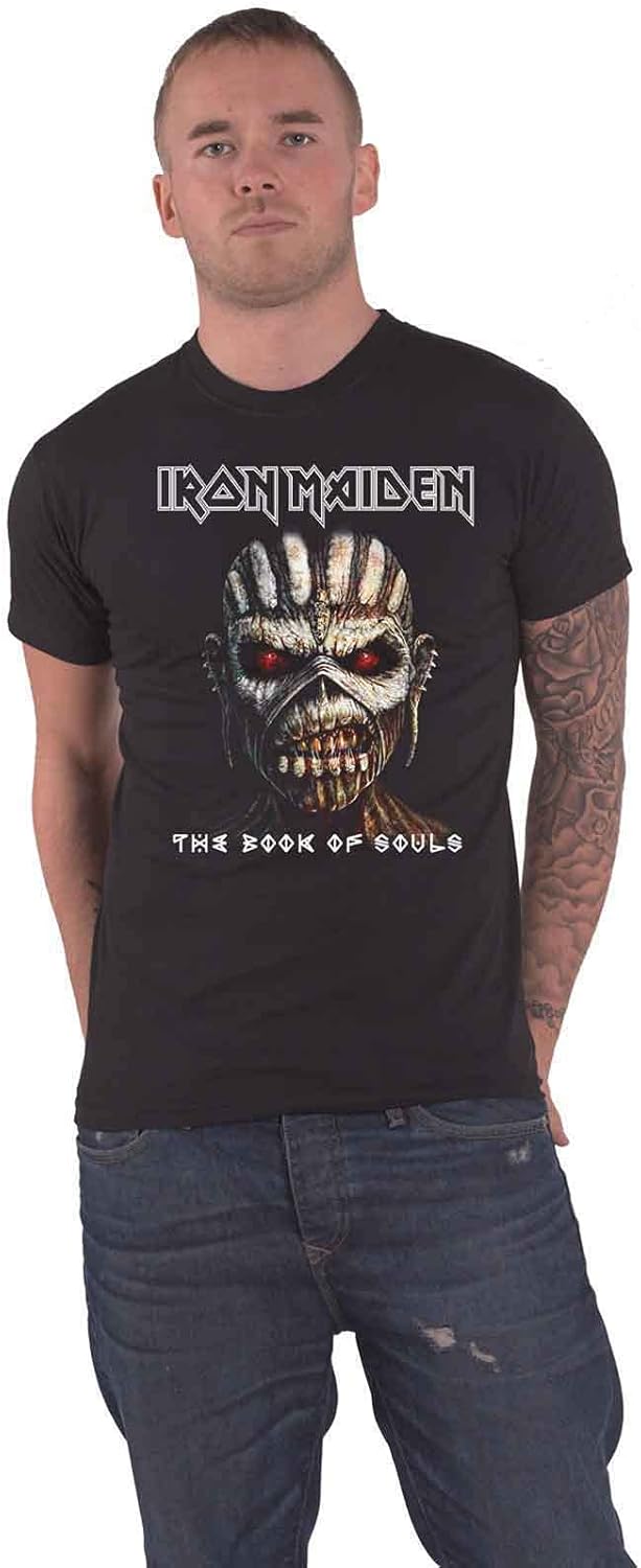 Iron Maiden T Shirt The Book Of Souls Band Logo 新しい 公式 メンズ ブラック