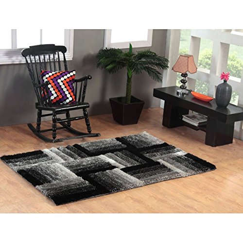 Dizen Star 5D Modern Shaggy Rugs and Carpets for Living Room, Hall - 3 X 5 Feet