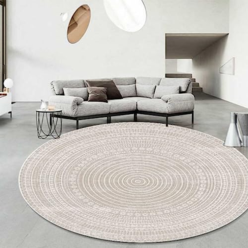 Tapis de chambre rond doux antidérapant lavable salon 120cm E - 3