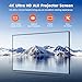 BIGASUO ALR Projector Screen 100 inch, 1.6 Gain Ambient Light Rejecting Projection Screen, 16:9 Anti-Crease Indoor Projector Screen, 4K HD Fixed Frame 3D Movie Screen for Home Theater, Easy to Instal