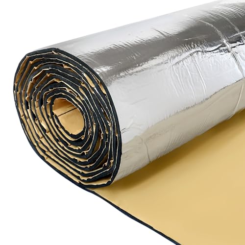 FUELHOOD 断熱マット 厚さ10mm 60x100cm 車用 熱反射 吸音防音 遮音防音材料 防音材 断熱下敷き サウンドデッドナー デッドニングアンダーレイ 断熱マット グラスファイバーフォーム 内装パーツ アクセサリー