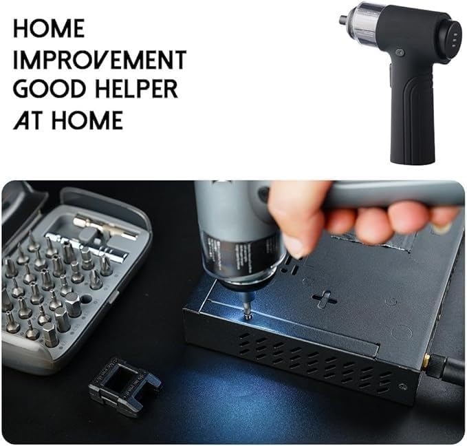 Kresal Cordless Electric Screwdriver Set, Small Automatic Black Screw Driver Kit 5 N.m Torque, USB Rechargeable Power 32 in 1 3.6V Smart Battery Screwdriver with LED Work Light - Image 9 thumbnail