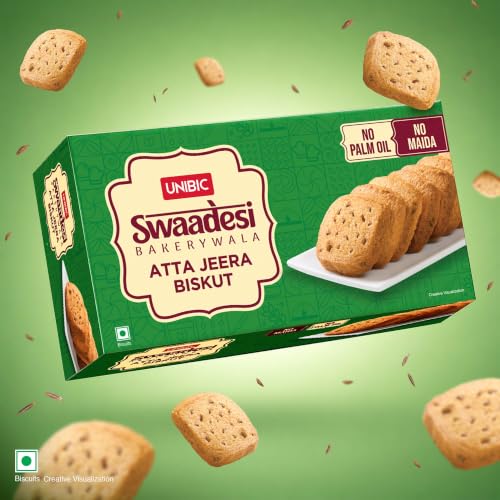 Image of Unibic Swaadesi Atta Jeera Bakery Biscuits - No Maida, No Palm Oil I Bakery Biscuits I 200 gm